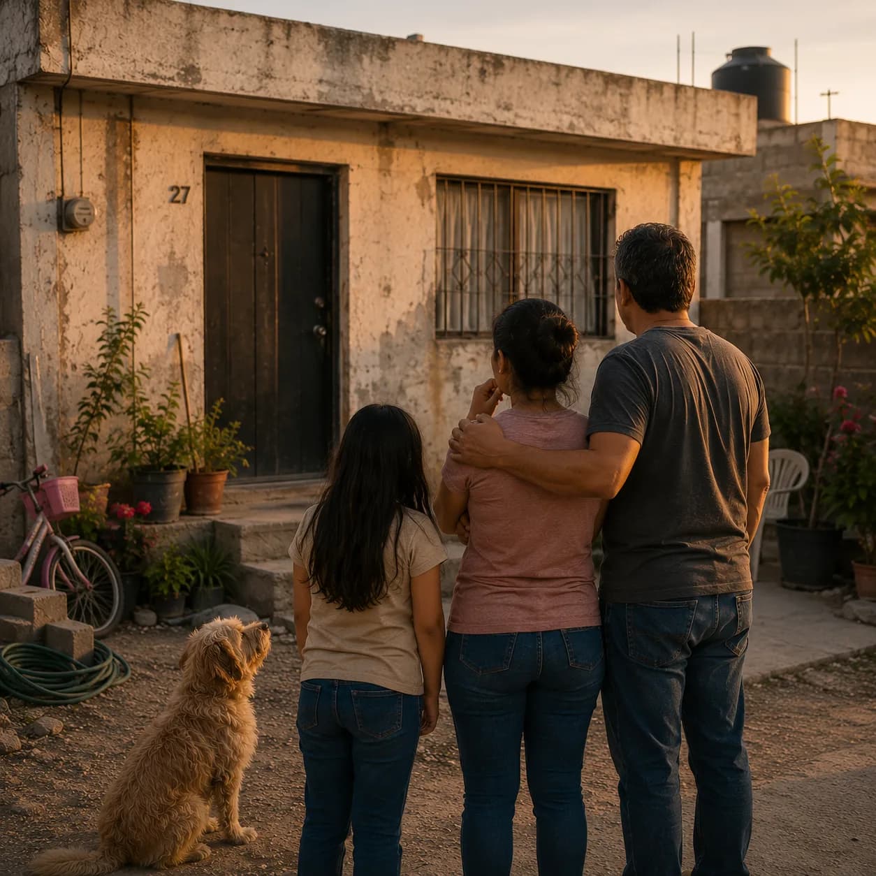 Familia enfrentando la incertidumbre de perder su hogar