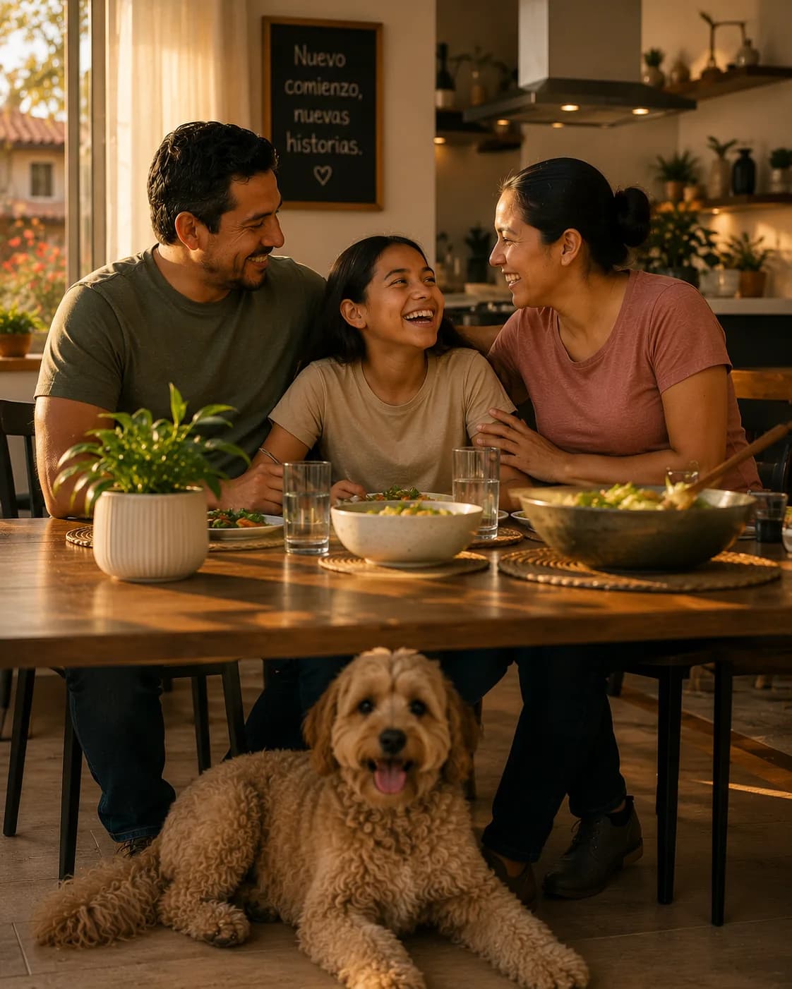 Familia comenzando una nueva vida con tranquilidad