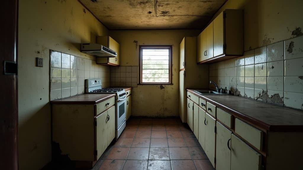 Antes — cocina deteriorada
