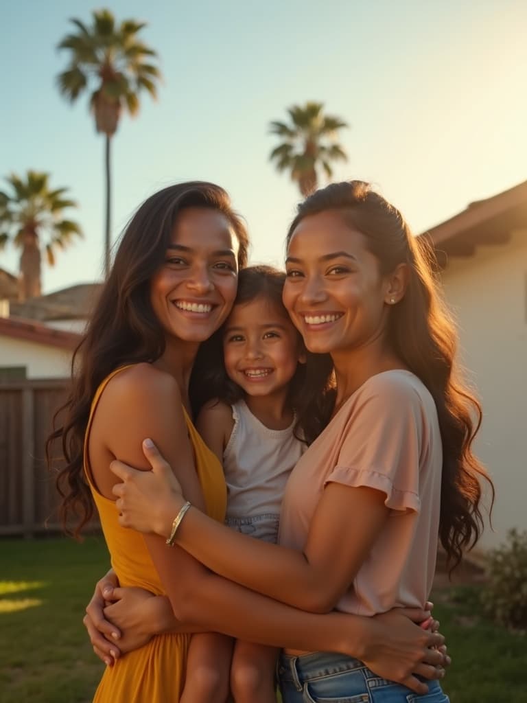 Familia feliz en su hogar